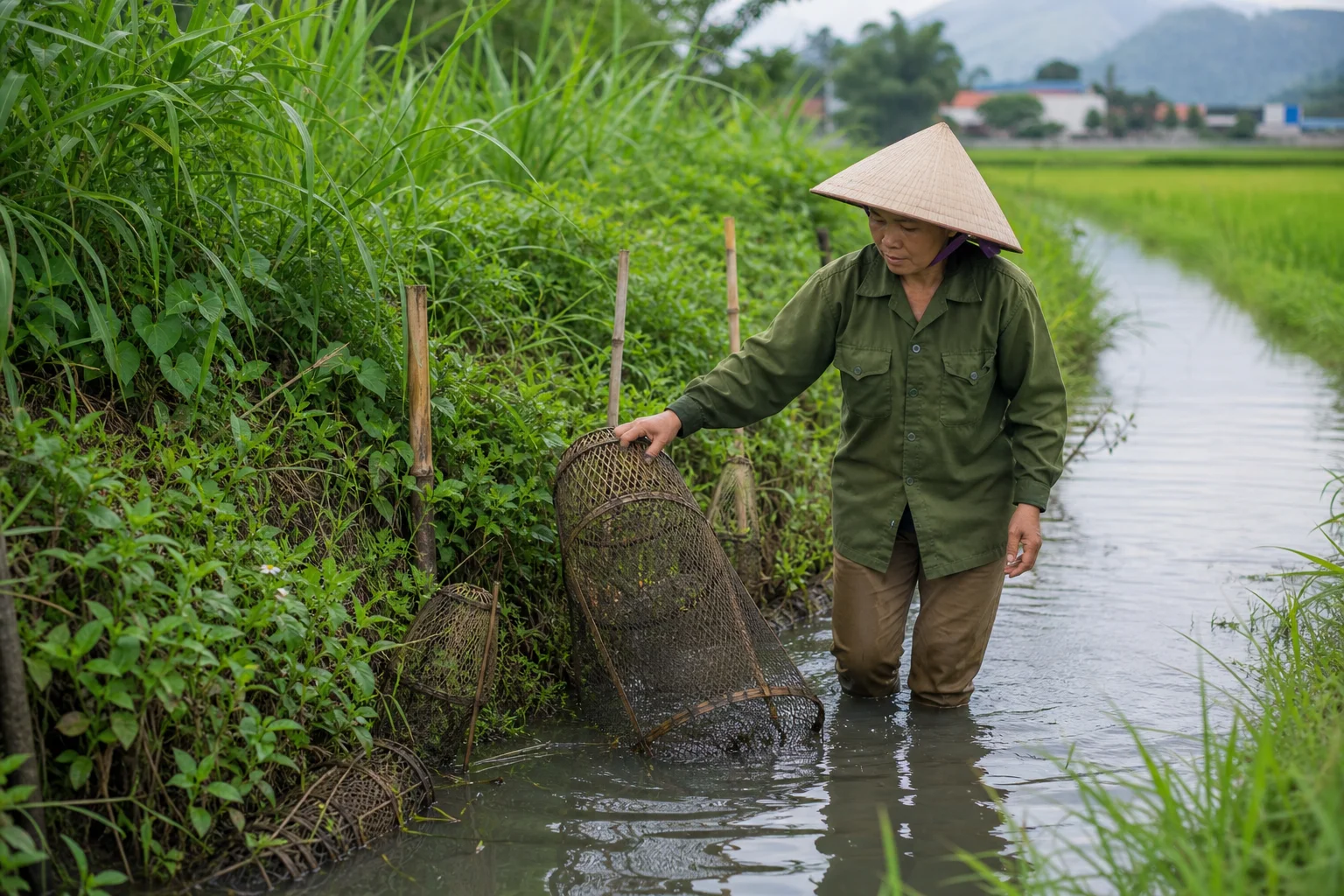 Bẫy cá đồng không cần mồi, người Thái Nguyên gom cả chục kg/ngày