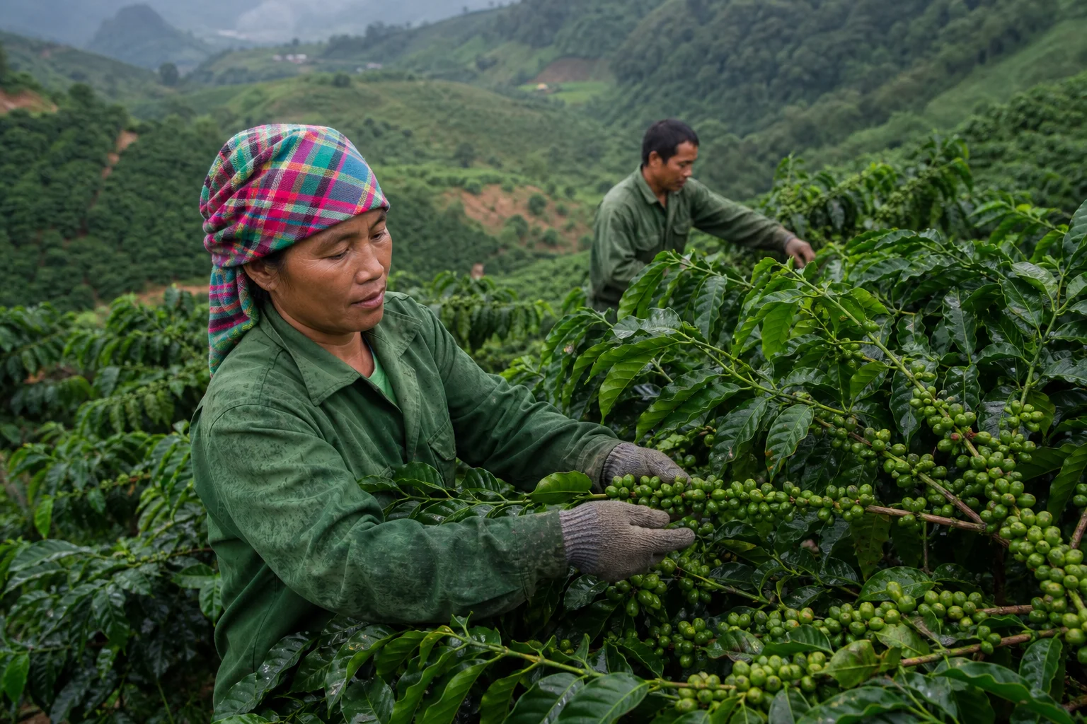 Cà phê Arabica Sơn La vào mùa nuôi quả, nông dân dồn sức giữ năng suất