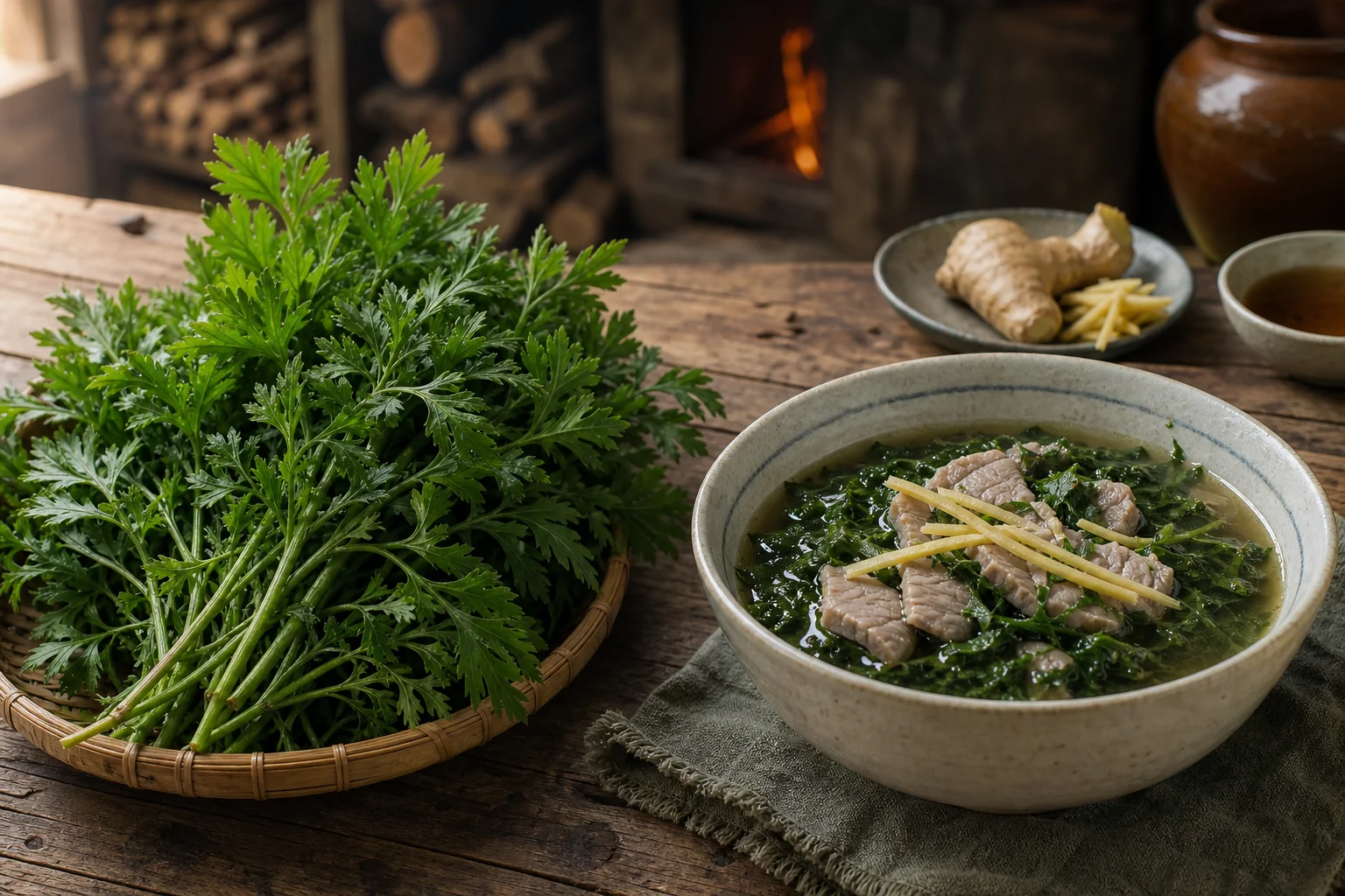 Canh ngải cứu giúp ngủ ngon: món rau vườn dân dã giàu giá trị sức khỏe