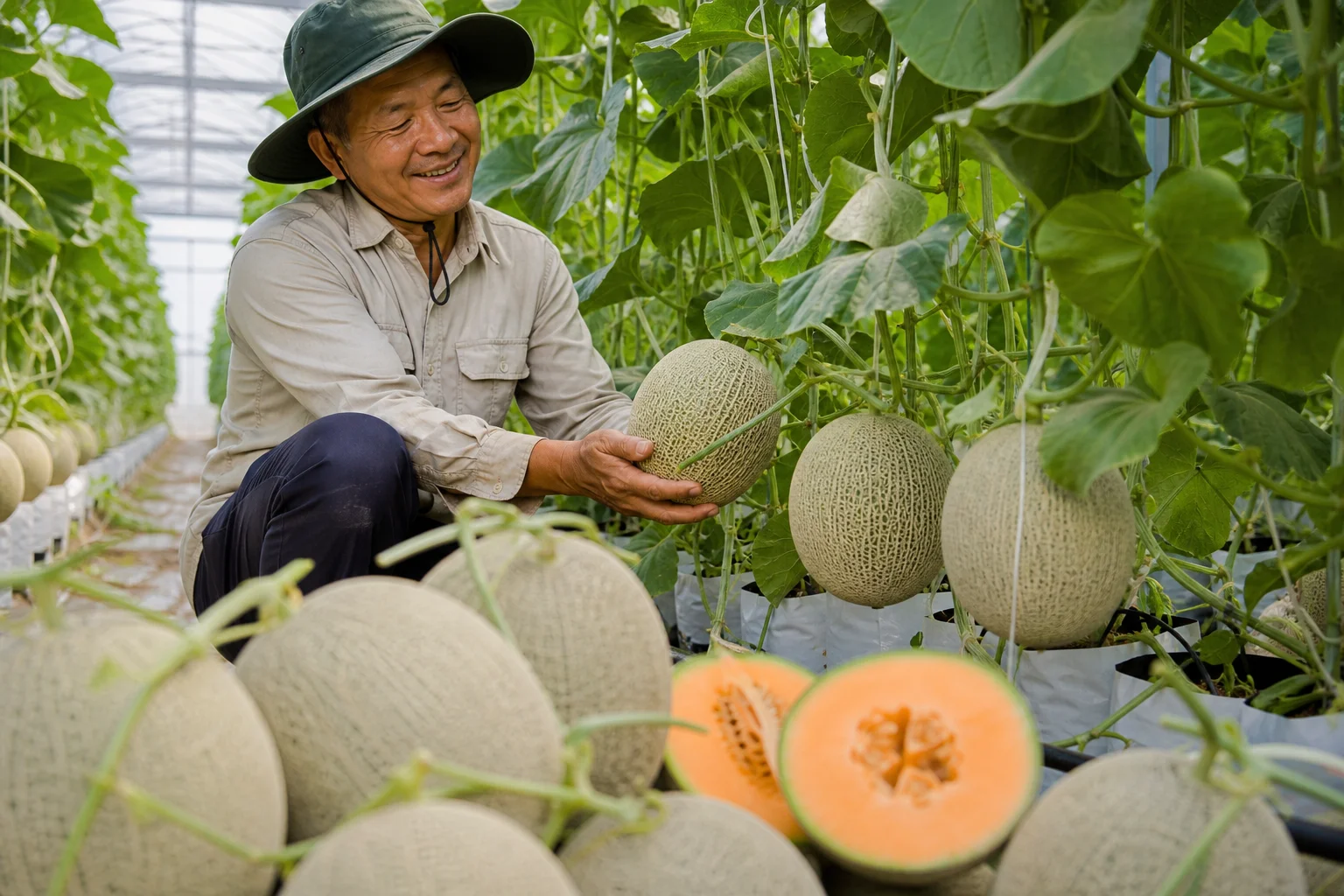 Dưa lưới DB.77: giống chịu nóng, ngọt giòn chinh phục nhà nông