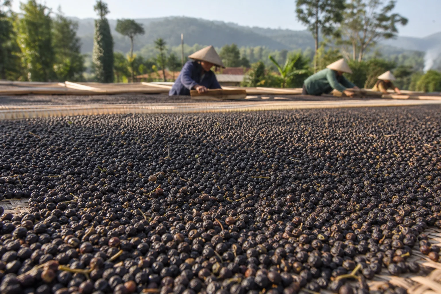 Giá tiêu ổn định 136.000-139.000 đồng/kg, nguồn cung chưa dư thừa