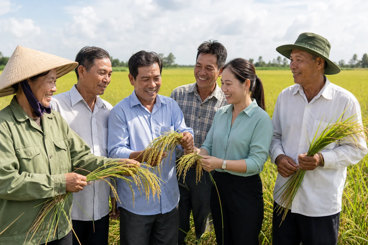 Hai tập thể ở Đốc Binh Kiều được thưởng từ dự án lúa gạo bền vững