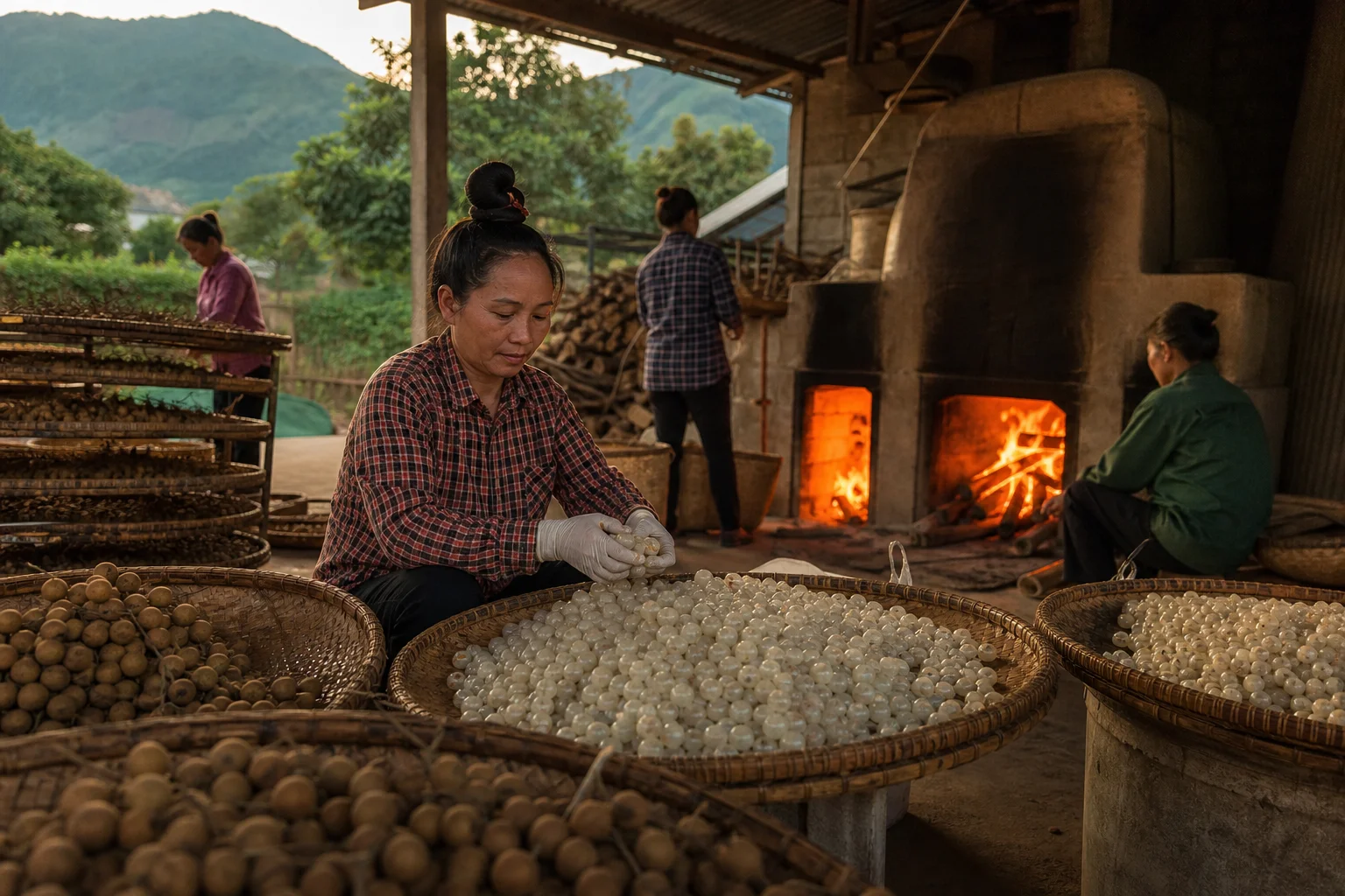 long nhãn Sông Mã đỏ lửa mùa chế biến, nâng giá trị đặc sản Sơn La