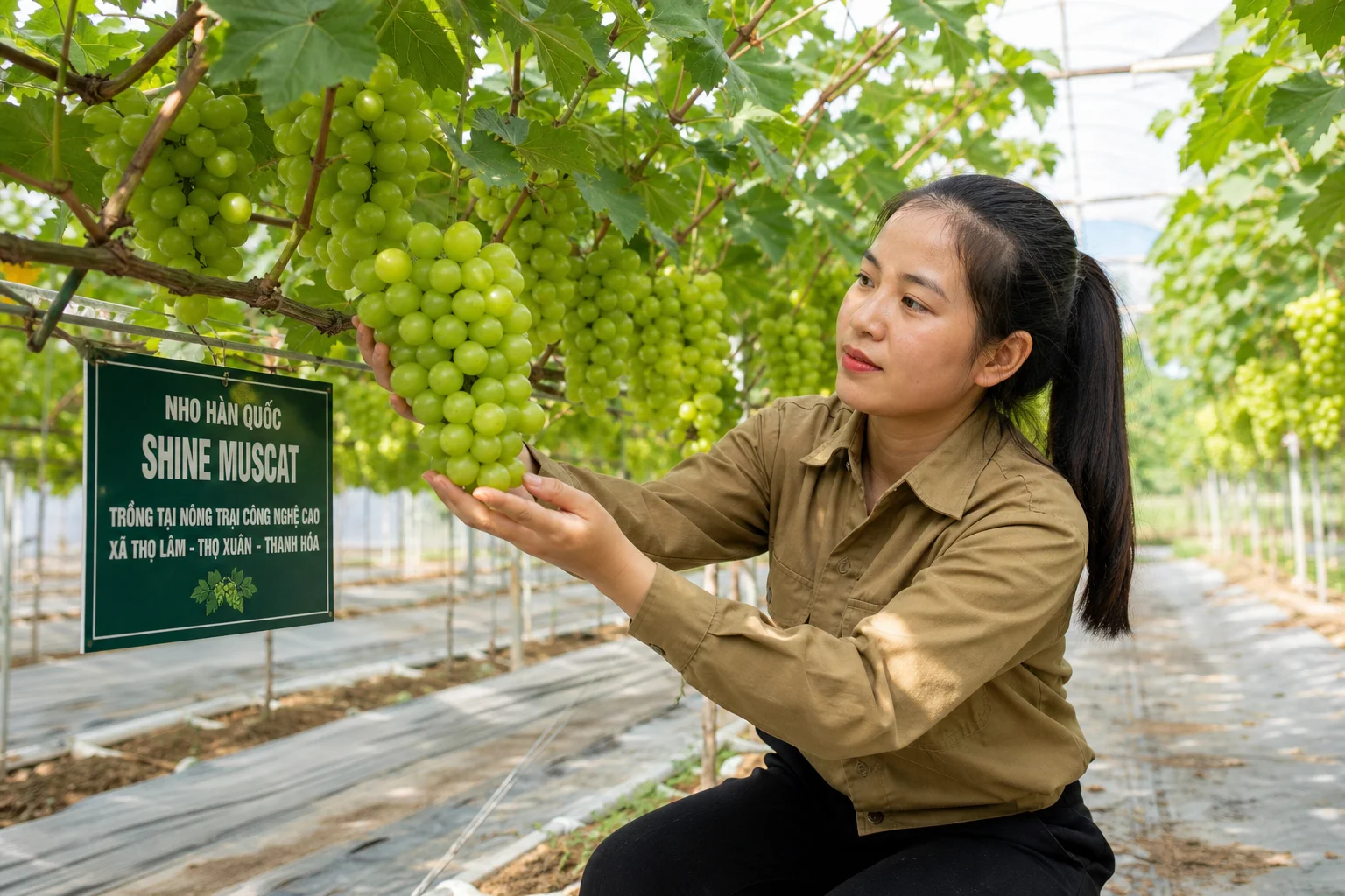 Nho sữa Hàn Quốc bén rễ xứ Thanh, mở hướng nông nghiệp trải nghiệm