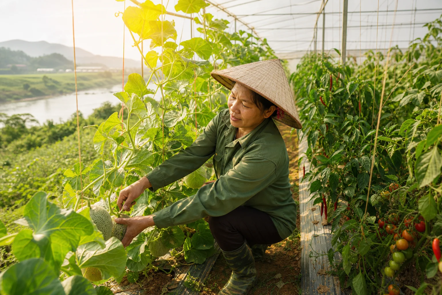 Nông dân Lào Cai trồng dưa lưới, cà chua Ruby, nuôi lợn thu đều