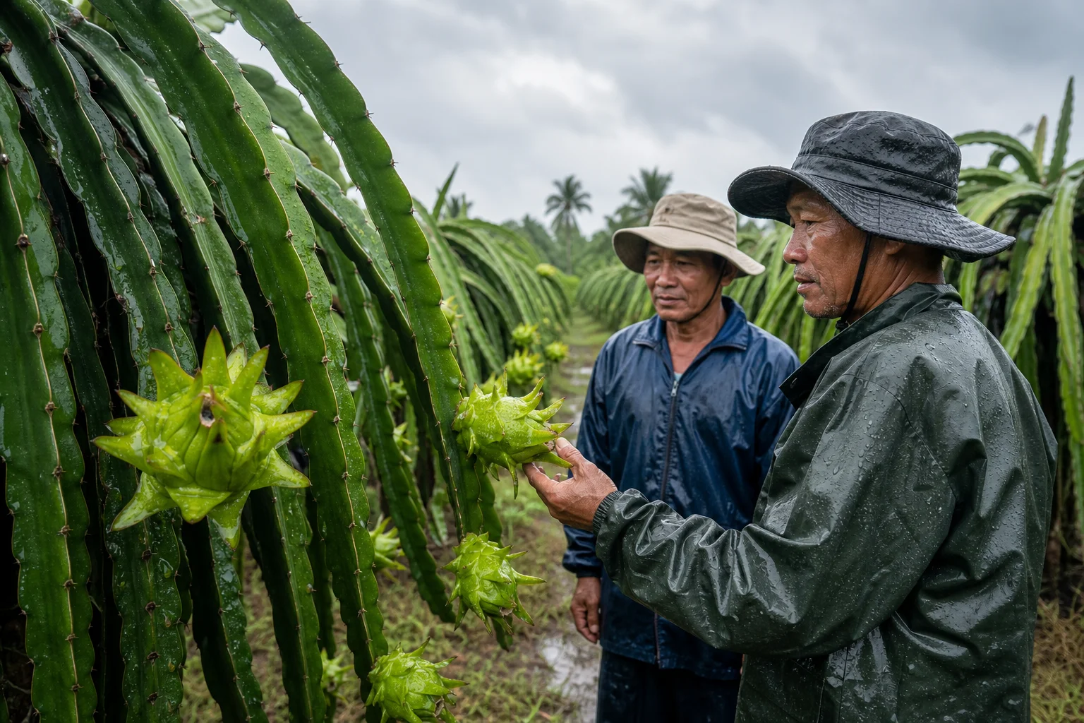 Thanh long vào mùa mưa: Chủ động phòng đốm nâu, bọ trĩ để giữ chất lượng