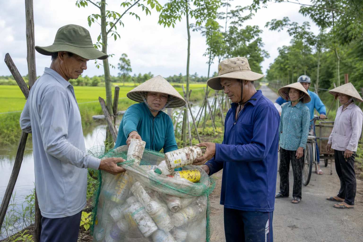 Thu gom bao bì thuốc BVTV, trồng cây xanh tại Cần Thơ và An Giang
