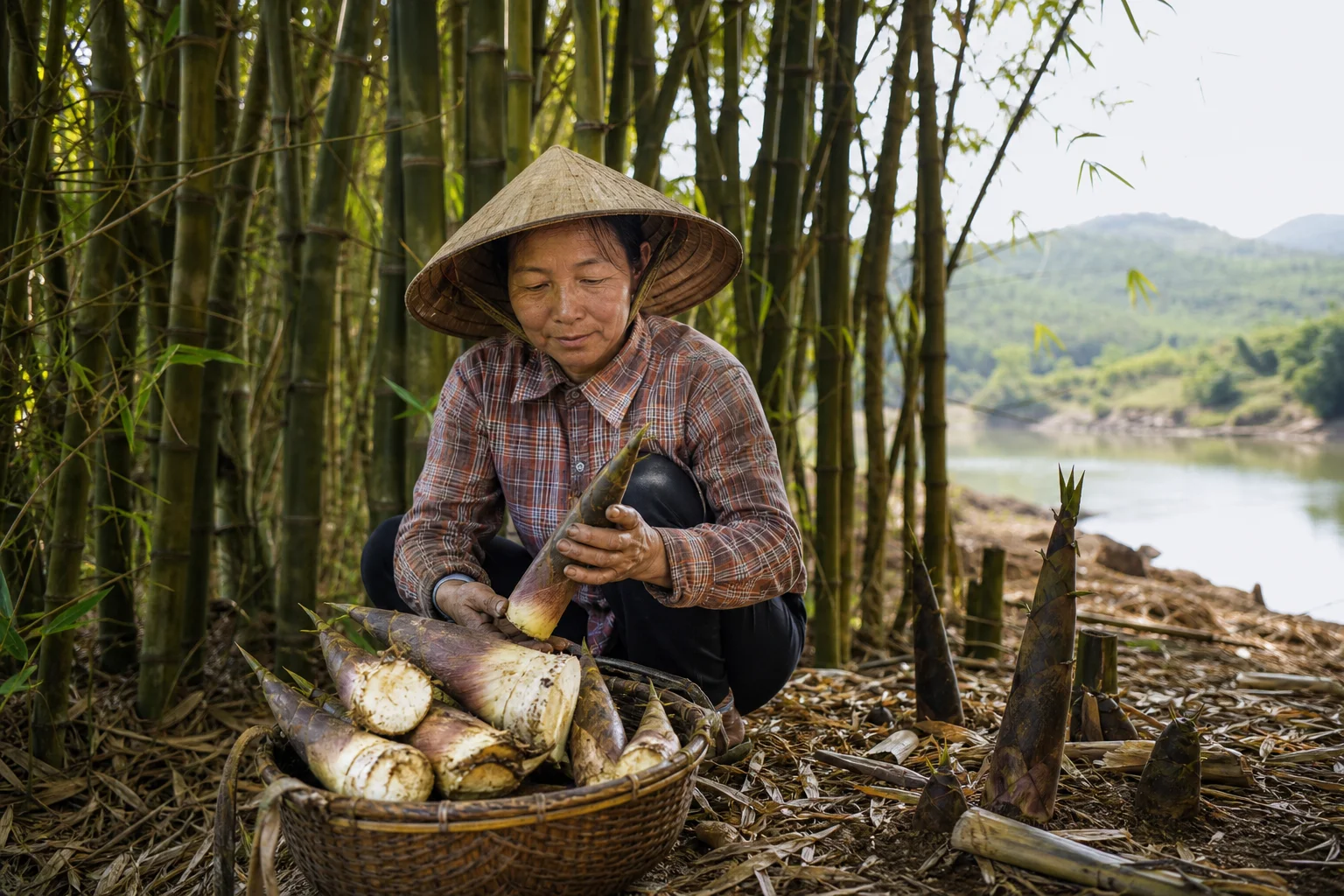 Tre vàng lấy măng bên sông Vĩnh Phước giúp nông dân Quảng Trị làm giàu