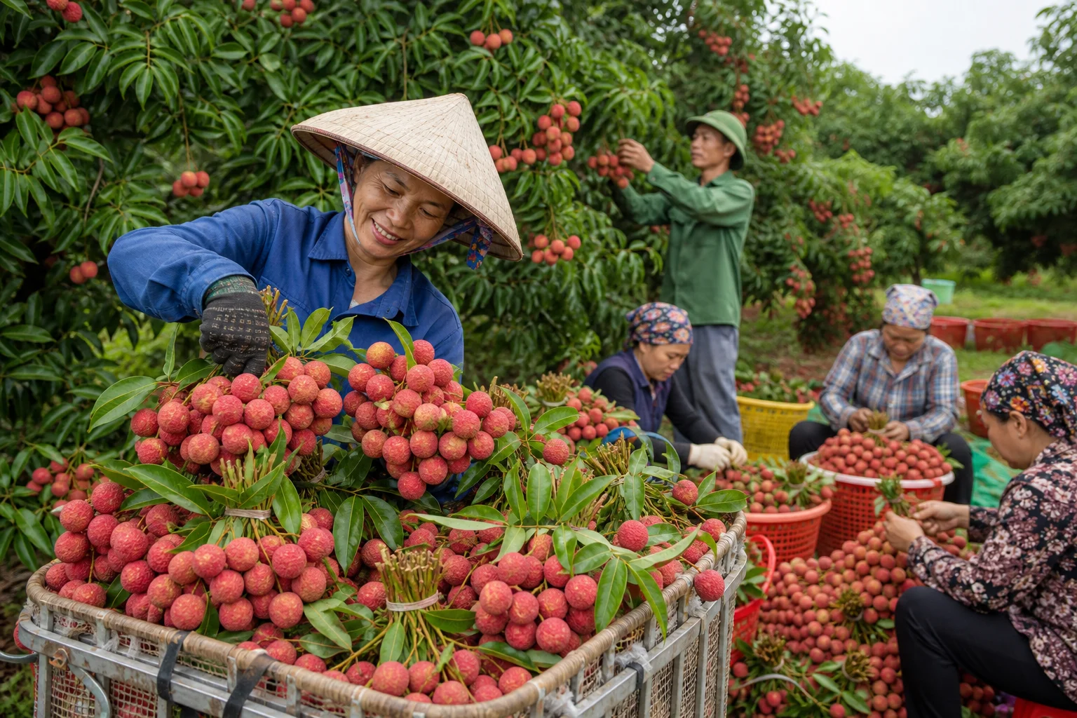 Vải thiều Bắc Ninh 2026: mất mùa nhưng giá cao, thương lái đua mua